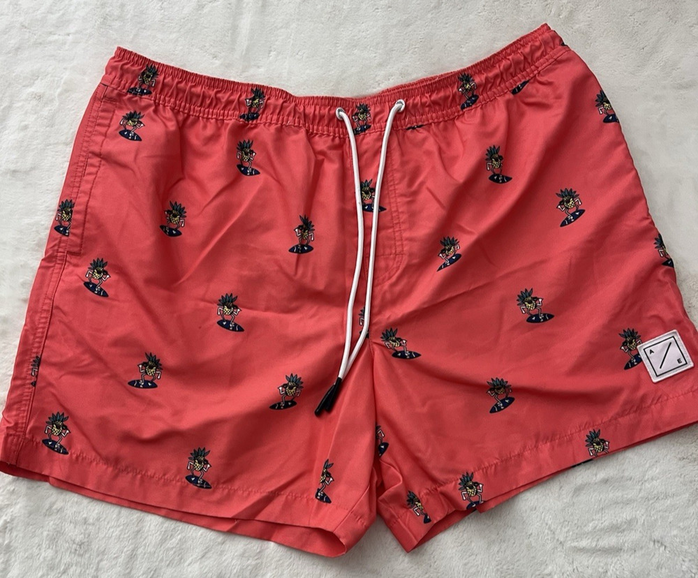 American Eagle Swim Trunks XL Pink Pineapple Surf Board Shorts Men